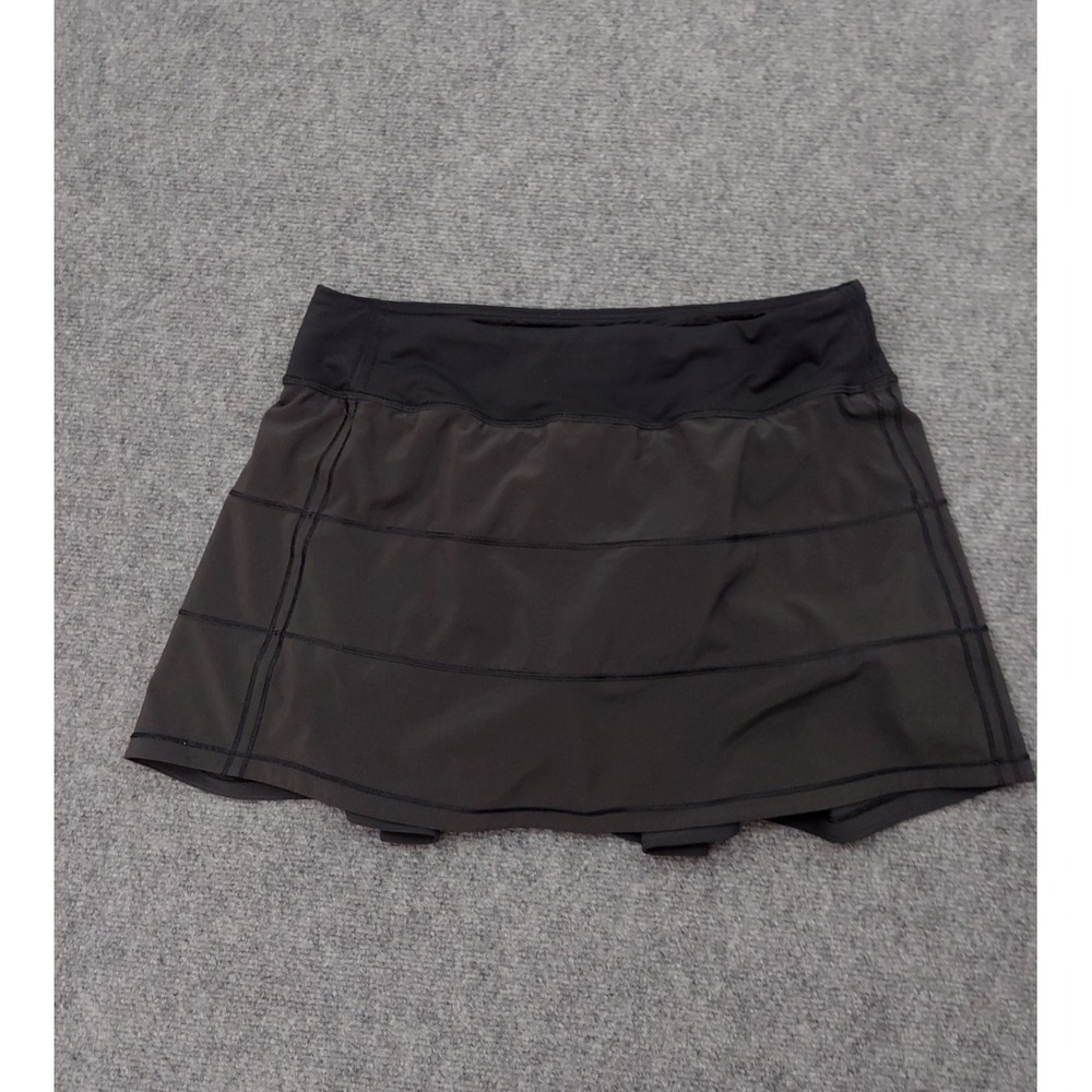 Lululemon Pace Rival Mid Rise Skirt Skort Womens 8 Black Tennis Pickleball Golf
